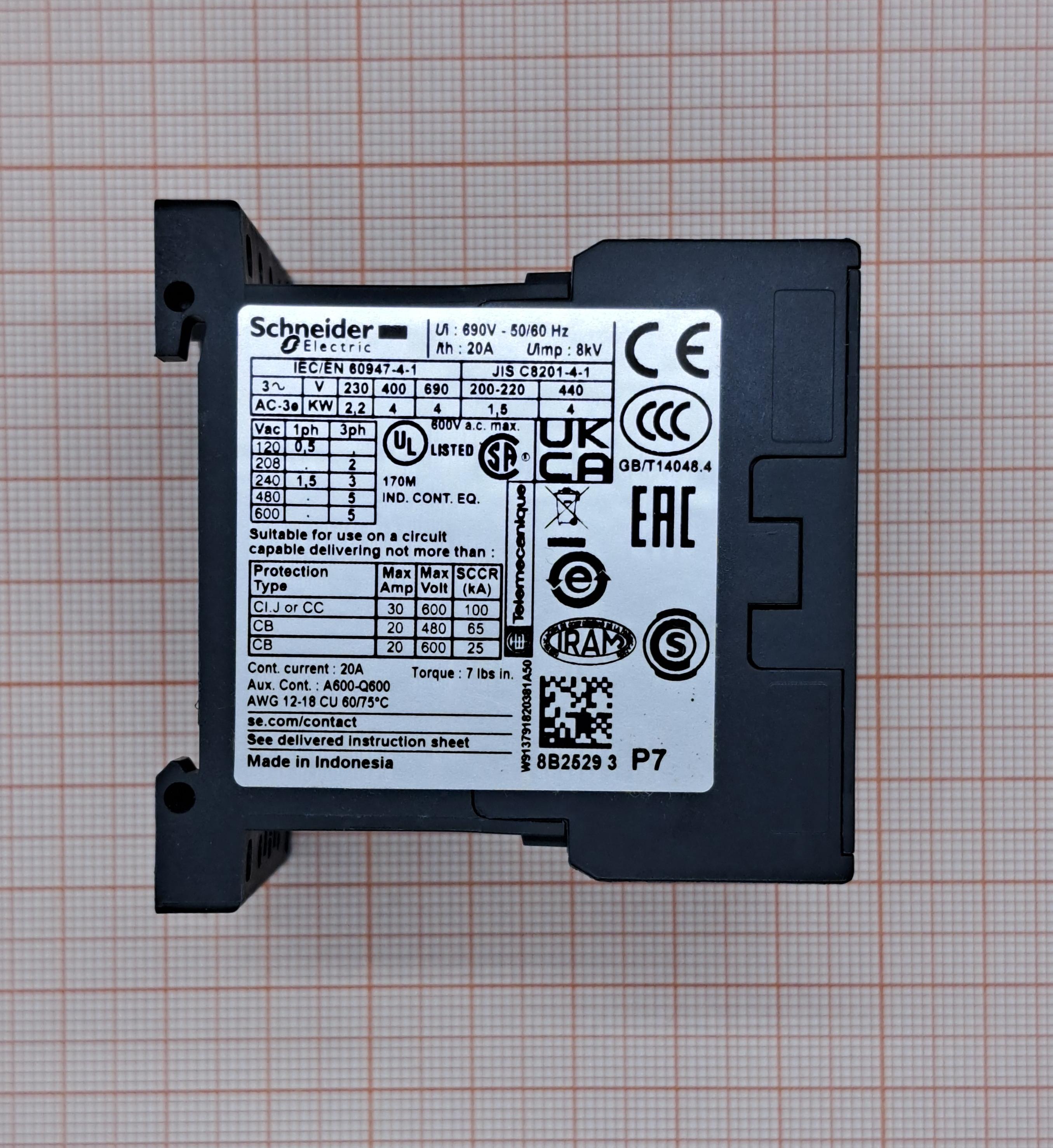 Контактор 3-полюсный LC1K0910P7 SCHNEIDER ELECTRIC