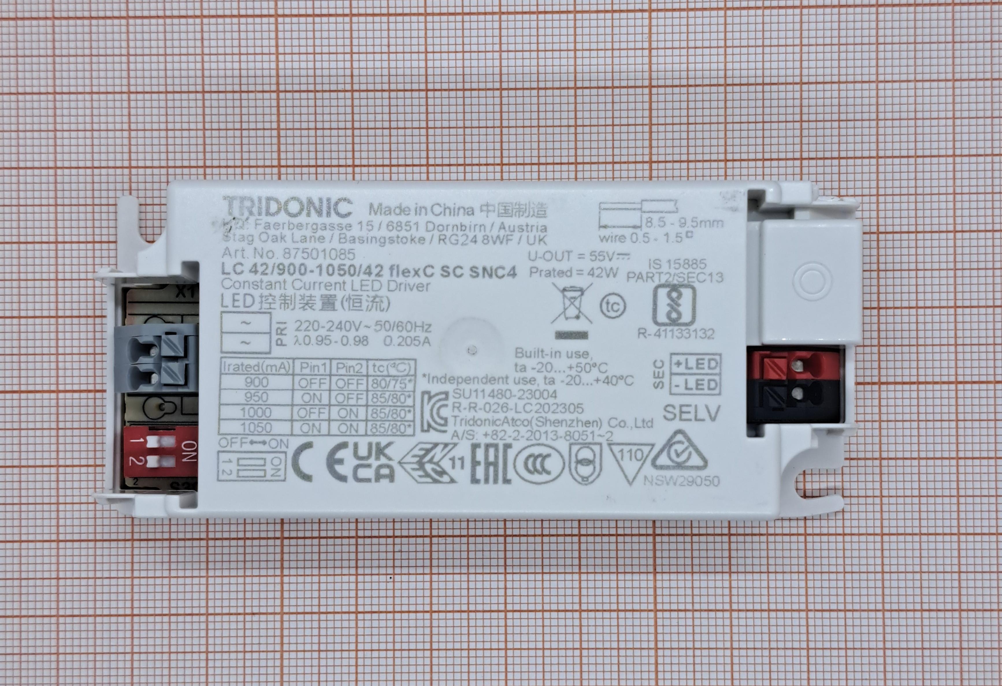 Источник питания импульсный LC 42/900-1050/42 FLEXC SC SNC4 TRIDONIC