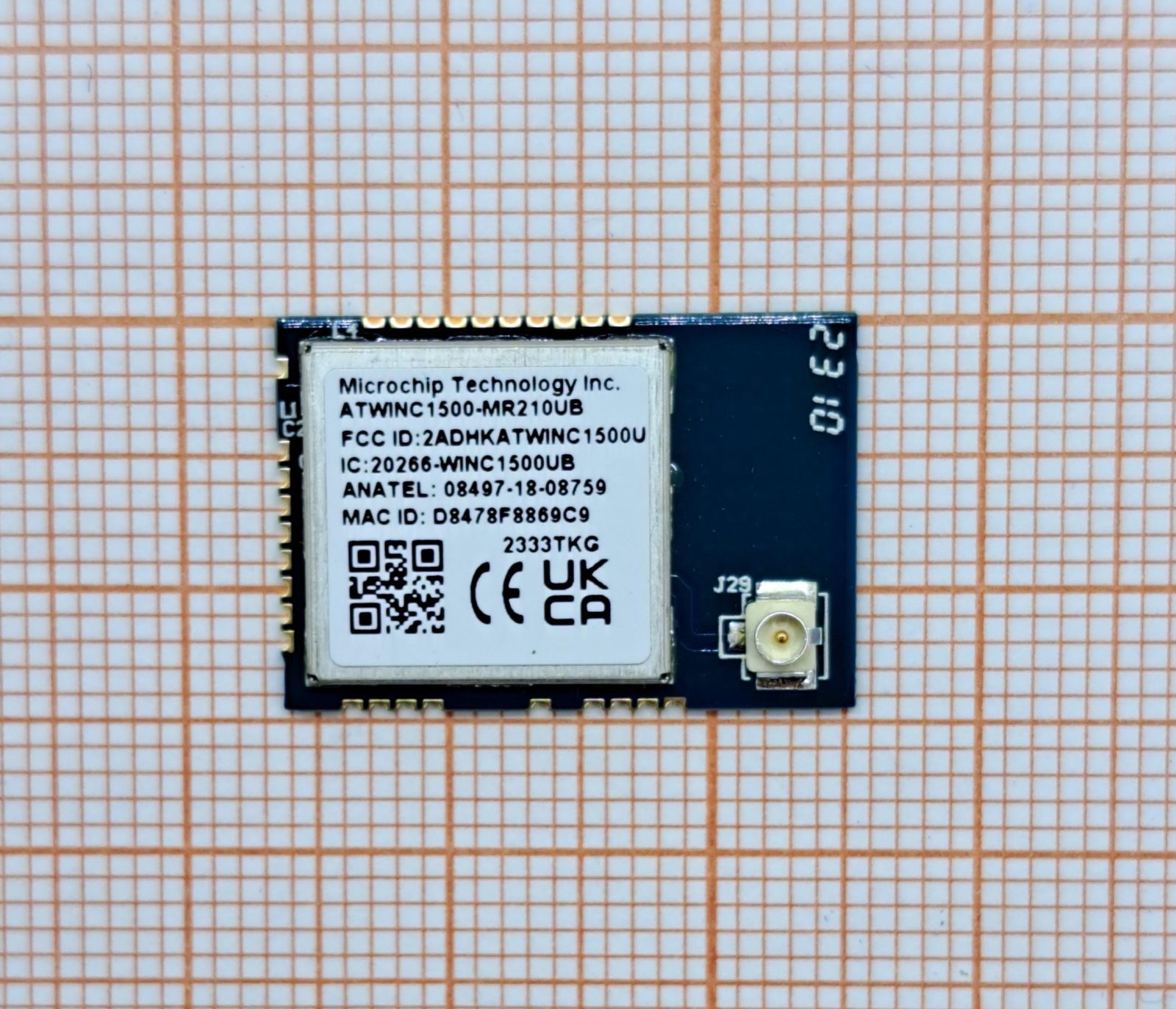 Модуль WiFi ATWINC1500-MR210UB1961 MICROCHIP TECHNOLOGY