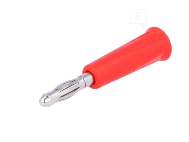 1010-I-R, Plug; 4mm banana; 24A; 30VAC; 60VDC; red; non-insulated; on cable