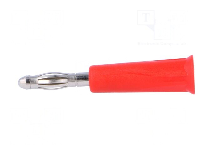 1010-I-R, Plug; 4mm banana; 24A; 30VAC; 60VDC; red; non-insulated; on cable