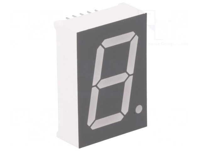 FYS-10012BUHR-21, Дисплей: LED; 7-сегментный; 25,4мм; 1"; II.зн: 1; красный; 30÷60мкд