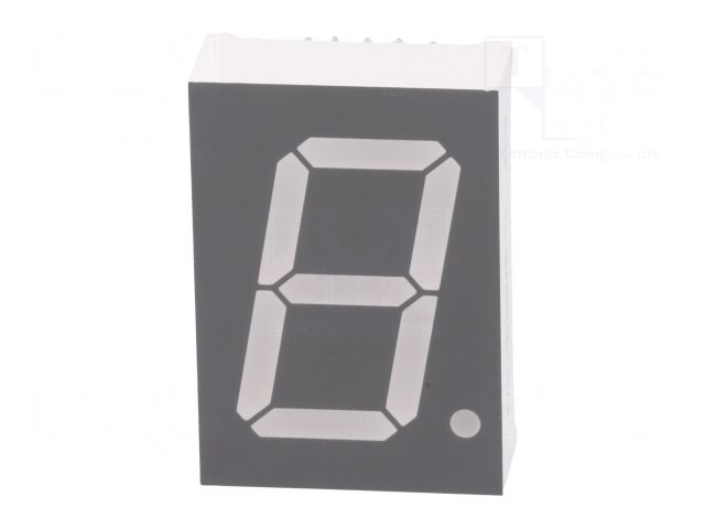 FYS-10012BUHR-21, Дисплей: LED; 7-сегментный; 25,4мм; 1"; II.зн: 1; красный; 30÷60мкд