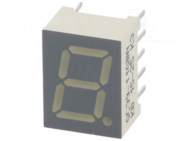 SC39-11GWA, Дисплей: LED; 7-сегментный; 9,9мм; 0,39"; II.зн: 1; зеленый; катод
