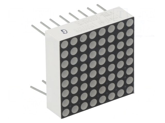 KWM-20881ASB, Дисплей: LED; матрица; 8x8; красный; 3÷4,5мкд; анод; 20x20мм
