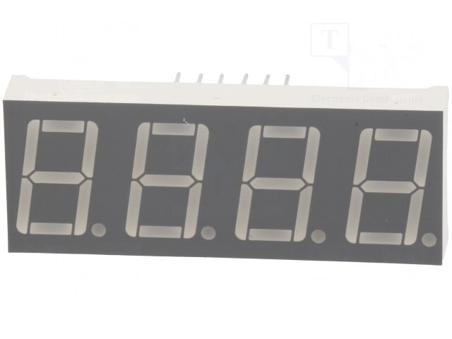 FYQ-5641AUHR-21, Дисплей: LED; 7-сегментный; 14,2мм; 0,56"; II.зн: 4; красный; катод