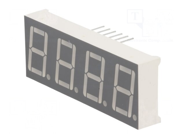 FYQ-5641AUHR-21, Дисплей: LED; 7-сегментный; 14,2мм; 0,56"; II.зн: 4; красный; катод