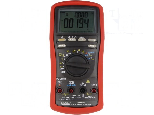 BM869S, Цифровой мультиметр; USB; LCD; Графич.шкала: 41сегм.60x/с; 5x/с