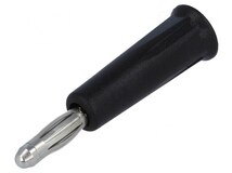 1010-I-N, Plug; 4mm banana; 24A; 30VAC; 60VDC; black; non-insulated; on cable